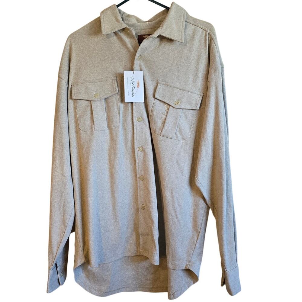 Bob Timberlake tan long sleeve button down shirt nwt size large